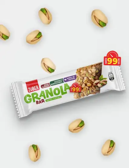Züber Antep Fıstıklı Sağlıklı Granola Bar 25 gr