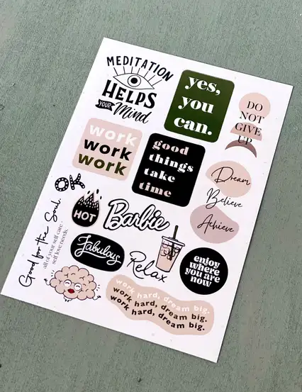 Boho Motivasyon Sticker Seti