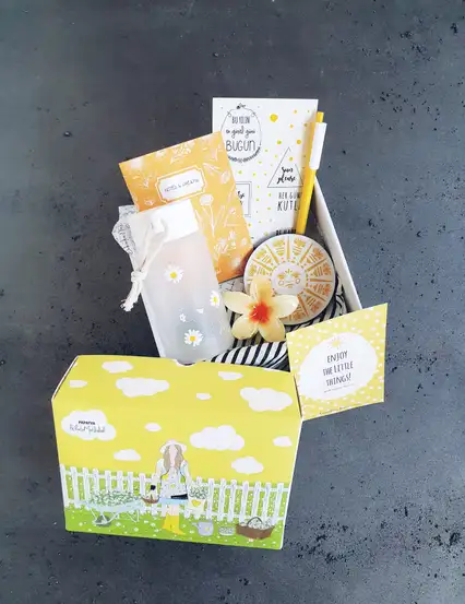 Papatyalı Hediye Kutusu Seti Daisy Gift Box