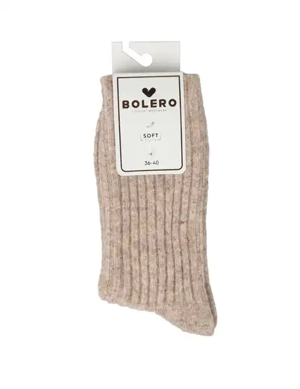 Çorap N025 - Bolero Kahverengi Kaşmir Dokulu Kadın Kışlık Çorap