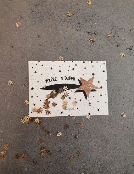 You Are A Superstar Işıltılı Motto Kartı Kartpostal