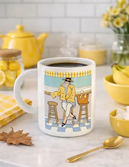 Denizde Kahve Keyfi Hediye Kupa Bardak