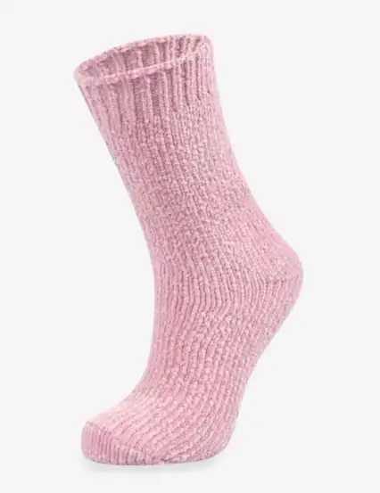 Çorap N019 - Bolero Pembe Kadife Dokulu Kadın Kışlık Çorap