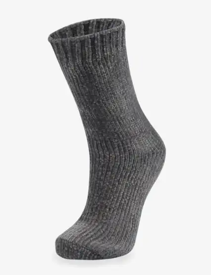 Çorap N026 - Bolero Füme Gri Kadife Dokulu Kadın Kışlık Çorap