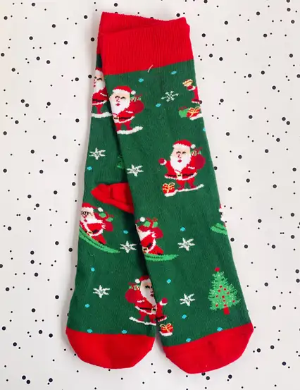 Yılbaşı Çorap Noel Baba Yeşil Hediye Yeni Yıl Çorabı