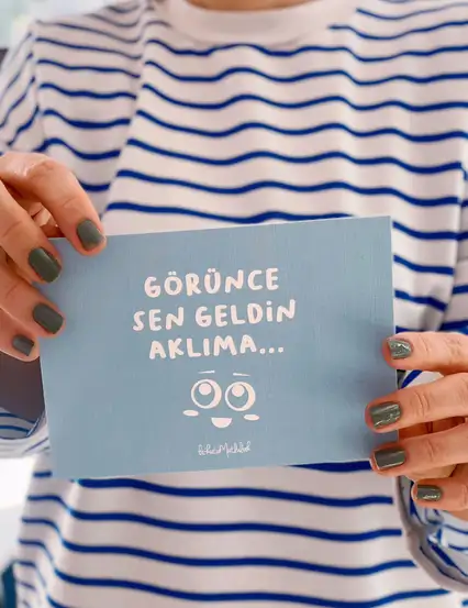 Kısa Hediye Notları - Görünce Sen Geldin Aklıma Motto Kartı