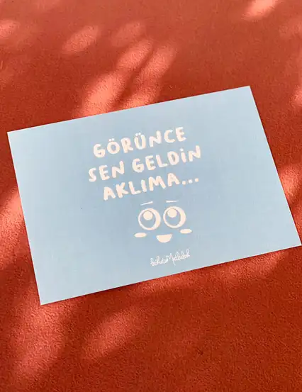 Kısa Hediye Notları - Görünce Sen Geldin Aklıma Motto Kartı