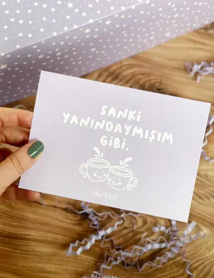 Kısa Hediye Notları Serisi Motto Kartı Kartpostal Seti (5'li)