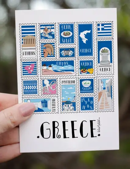 Yunanistan Hediye Motto Kartı - To Remember Series Greece