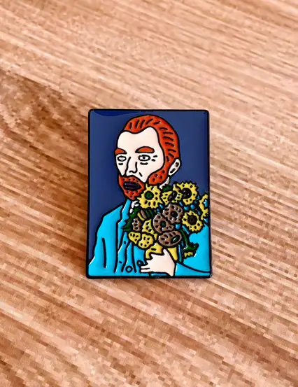 Van Gogh Ayçiçekleri Ressama Hediye Rozet