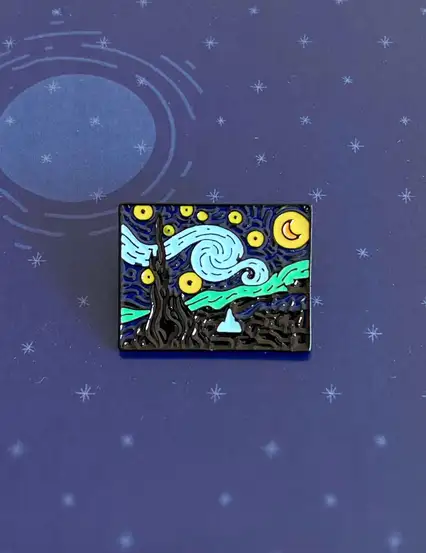 Van Gogh Yıldızlı Gece Rozet
