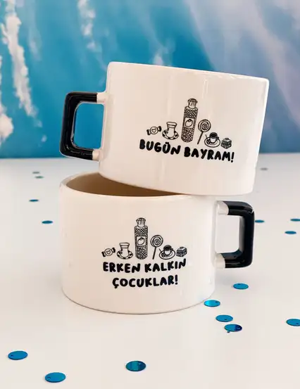 Bugün Bayram Erken Kalkın Çocuklar Bayram Hediye Kupa Bardak