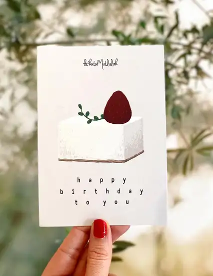 Doğum Günü Pastası Motto Kartı Kartpostal