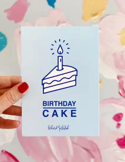 Birthday Cake Doğum Günü Motto Kartı Kartpostal