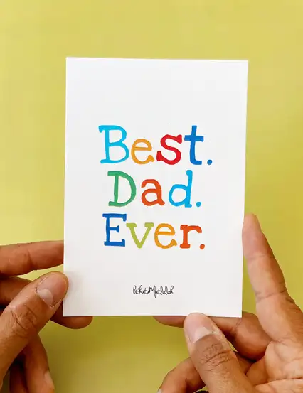 Babaya Sözler Kısa Notlar Hediye Kartı - Best Dad Ever