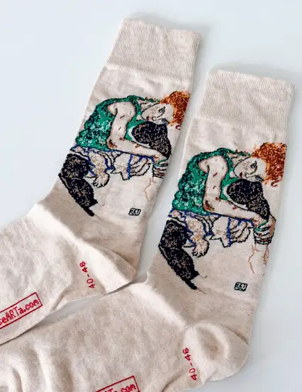 Egon Schiele Dizi Bükük Oturan Kadın Çorap