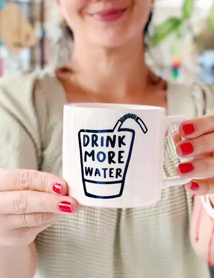 Drink More Water Mottolu Su Hatırlatıcı Kupa Bardak Fincan