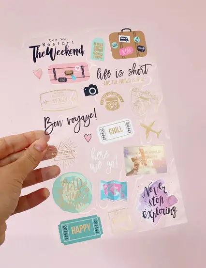 Seyahat Temalı Scrapbook Planlayıcı Sticker Seti