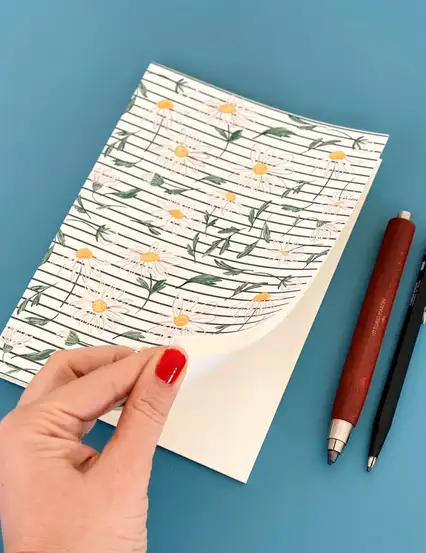 Zarif Çizgili Papatya Defter