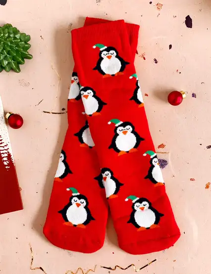 Penguenli Yılbaşı Çorabı