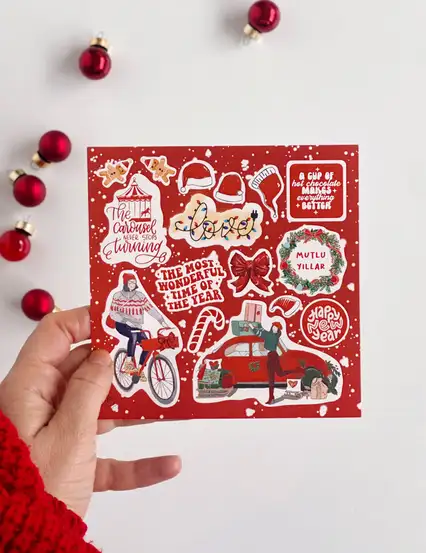 Mutlu Eden Yılbaşı Sticker Seti