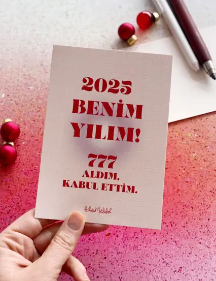 2025 Benim Yılım Olacak Manifestli Yılbaşı Motto Kartı