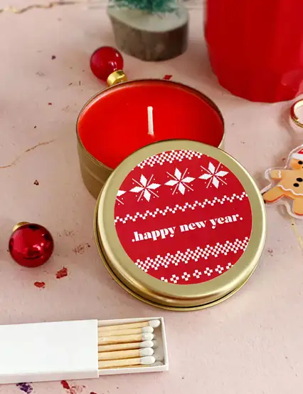 Happy New Year Yılbaşı Hediyelik Mum