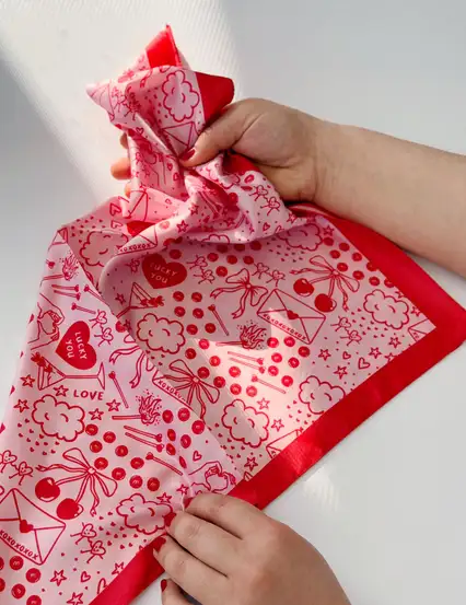 Self Love Retro  Damalı Saten Fular