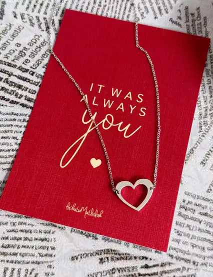 Aşk Anlamlı Kolye & It Always You Motto Kartı