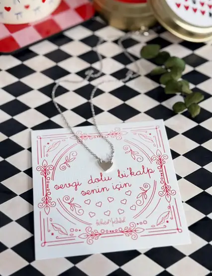 Sevgiliye Anlamlı Kolye & Hediye Notu