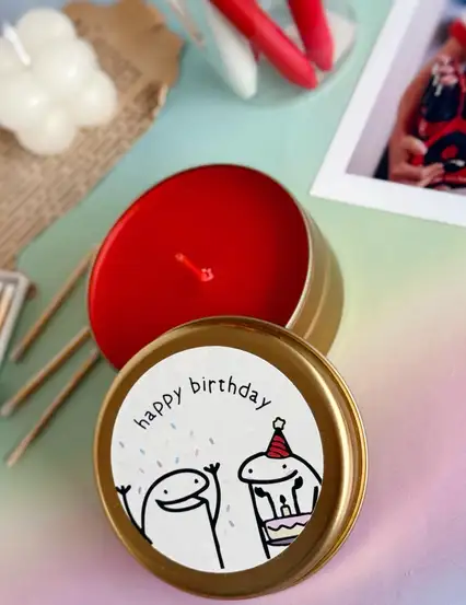 Happy Birthday Mesajlı Hediyelik Mum