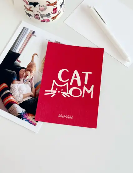 Kedi Annesine Motto Kartı Kartpostal