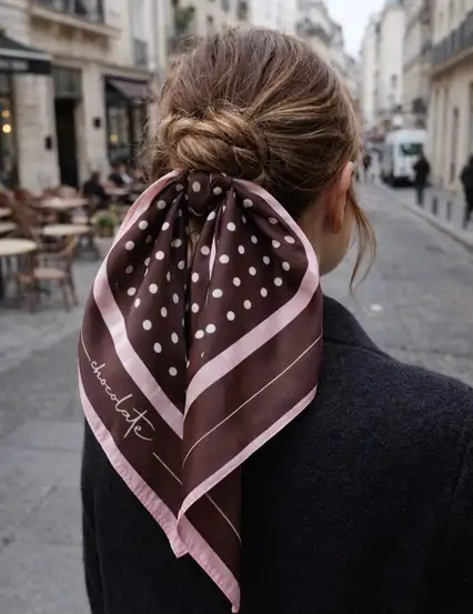 Parizyen Puantiyeli Saten Fular