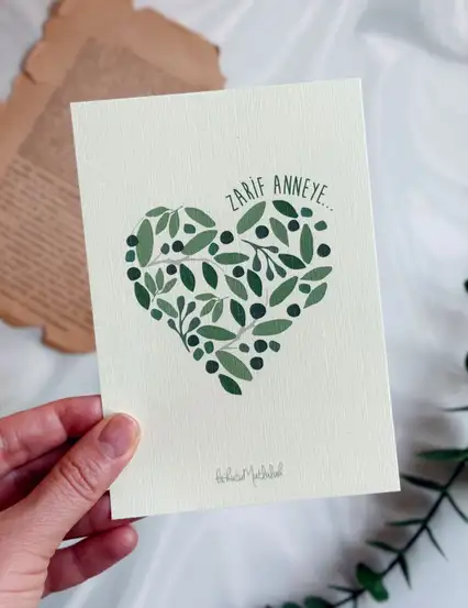 Zarif Anneye Motto Kartı Kartpostal