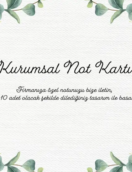 Kurumsal Not Kartı Yeşil Tasarım