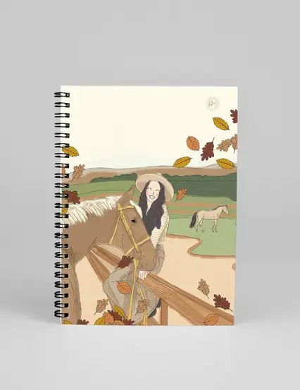 N220 At Çiftliğinde Kız Çizimli A5 Spiralli Defter