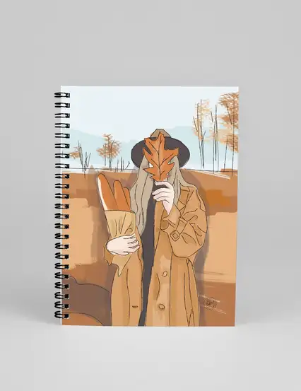 N223 Sonbaharı Selamla Kız Çizimli A5 Spiralli Defter