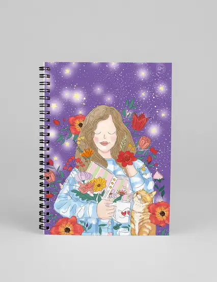 N234 Pozitif Hisler Kız Çizimli A5 Spiralli Defter