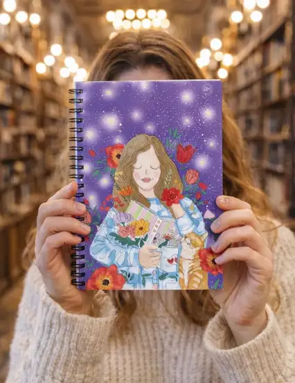 N234 Pozitif Hisler Kız Çizimli A5 Spiralli Defter