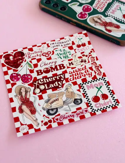 Cherry Vibes Kirazlı Sticker Seti