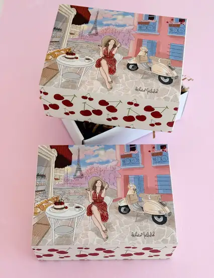 Cherry Lady Parizyen Kadına Boş Hediye Kutusu