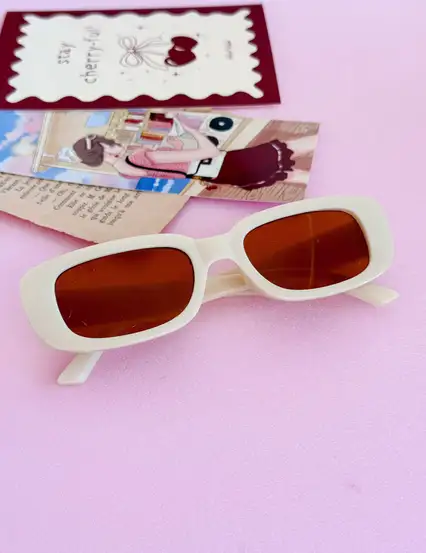 Retro Krem Unisex Güneş Gözlüğü