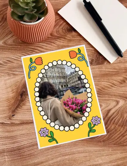 Retro Çiçekli Kişiye Özel Hediye Fotoğraf Baskısı 13x18 cm