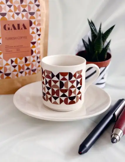 Geometrik Türk Kahvesi Fincanı