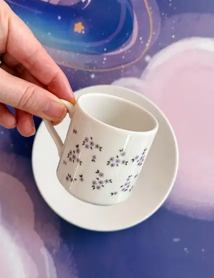 Unutma Beni Çiçeği Türk Kahvesi Fincanı