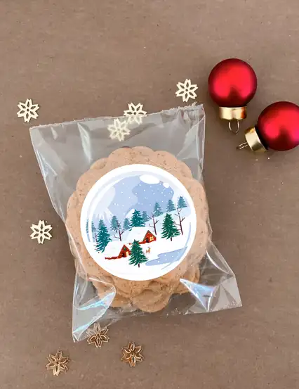 Zencefilli Tarçınlı Kağıt Kurabiye - Yılbaşı Hediyesi Kar Küresi