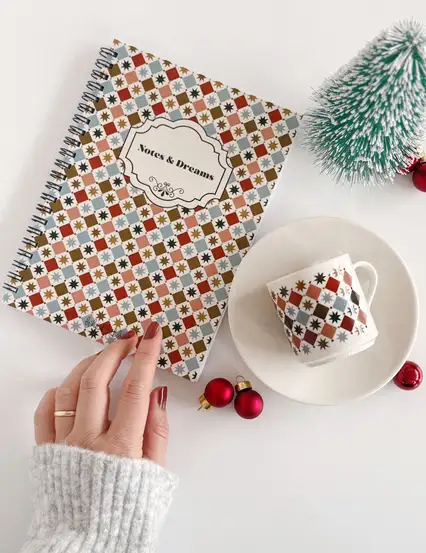 N267 Boho Pattern A5 Spiralli Defter