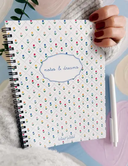 N270 Rengarenk Çiçekli A5 Spiralli Defter