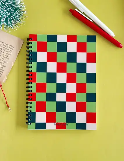 N275 Damalı Yılbaşı Hediyesi A5 Spiralli Defter