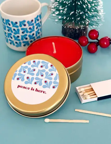 Anatolia Motif Metal Kutuda Hediyelik Mum